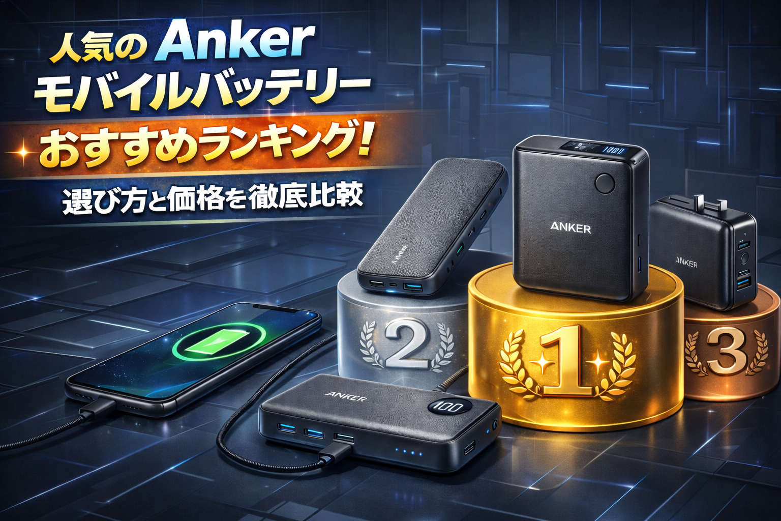 【2026年最新比較】人気のAnkerモバイルバッテリーおすすめランキング！選び方と価格を徹底比較