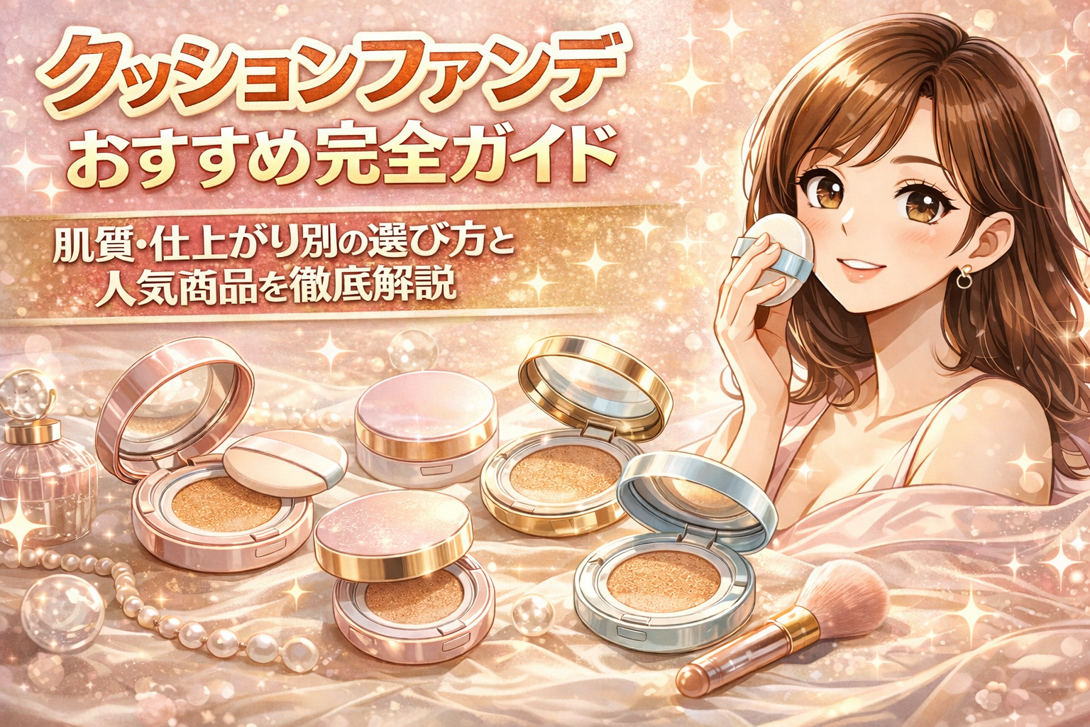 クッションファンデおすすめ完全ガイド｜肌質・仕上がり別の選び方と人気商品を徹底解説のアイキャッチ画像