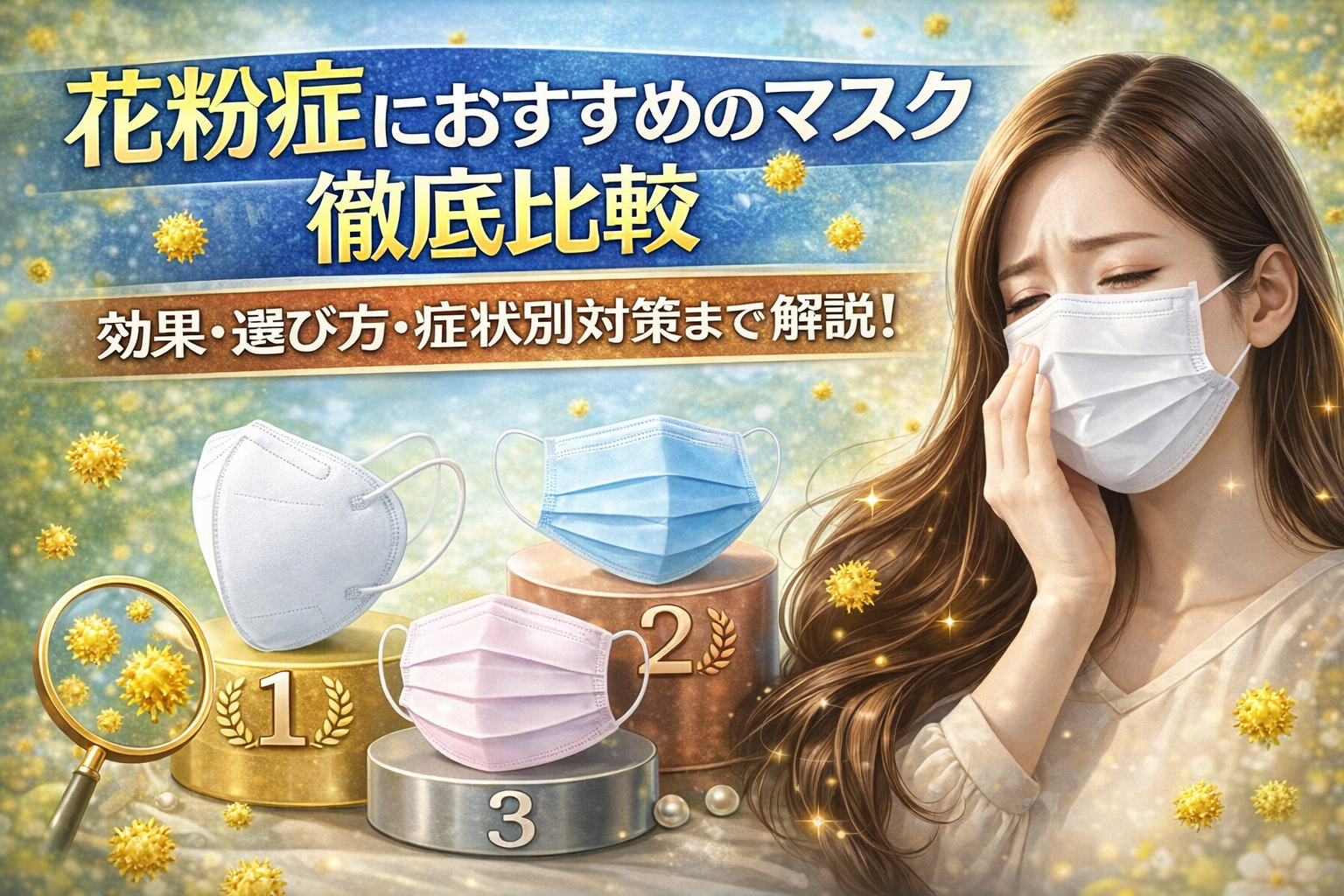 【2026年最新版】花粉症におすすめのマスク徹底比較｜効果・選び方・症状別対策まで解説のアイキャッチ画像