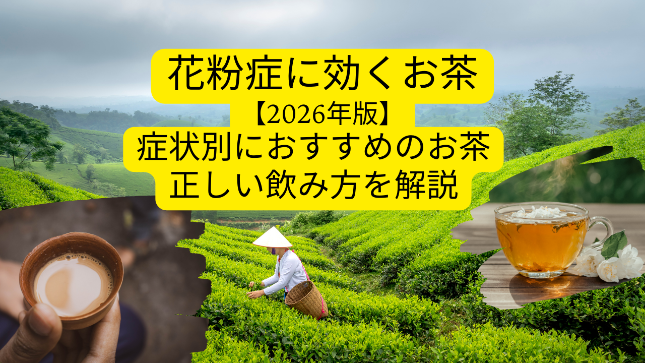 花粉症に効くお茶ランキング【2026年最新版】症状別におすすめのお茶と正しい飲み方を解説のアイキャッチ画像